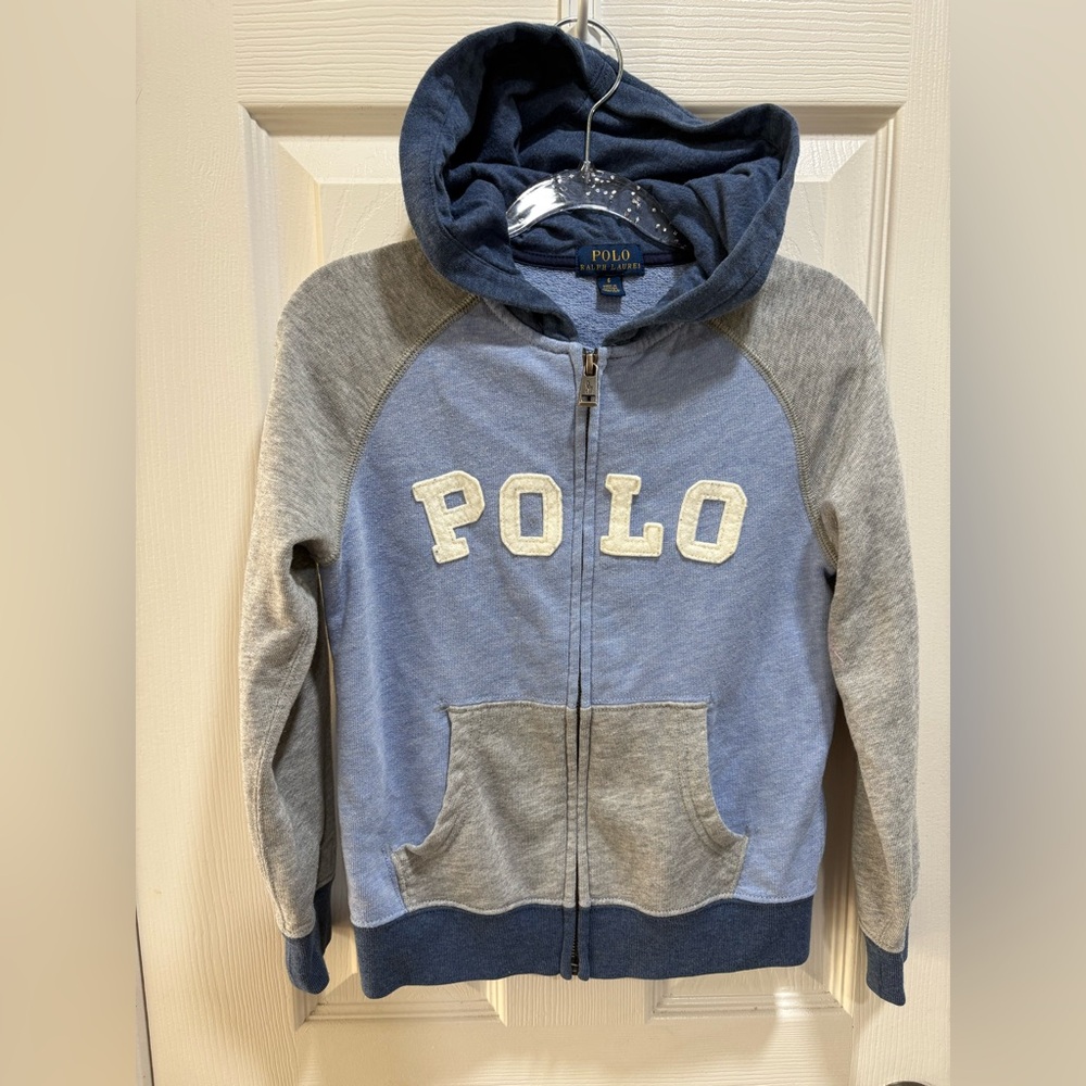 Polo by Ralph Lauren Kids Two-Tone Blue and Gray Hoodie